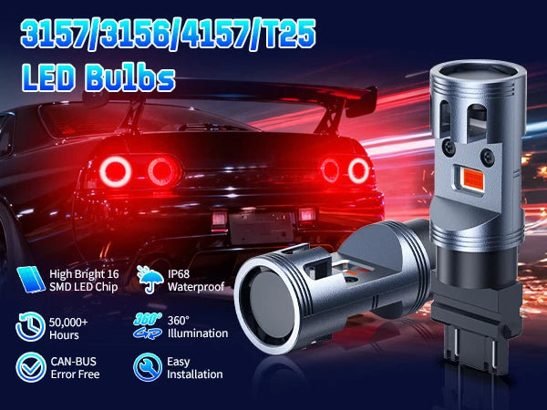 3157 3156 Red LED Turn Signal Lights have High Brightness