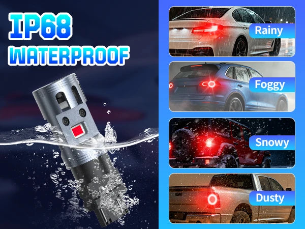 3157 Red LED Turn Signal Light with IP67 Waterproof Rating