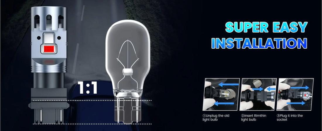 3157 Red LED Turn Signal Bulbs are Easy to Install