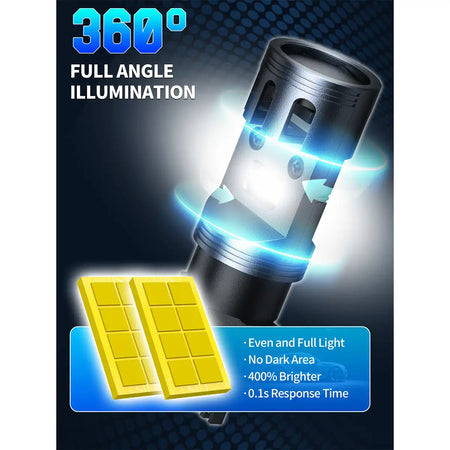 3157 White LED Turn Signal Light Bulbs Full-angle Lighting