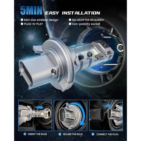 Fit for 2010-2013 Ford Transit Connect H13 LED Headlight Bulbs Upgrade | Brighter and Safer