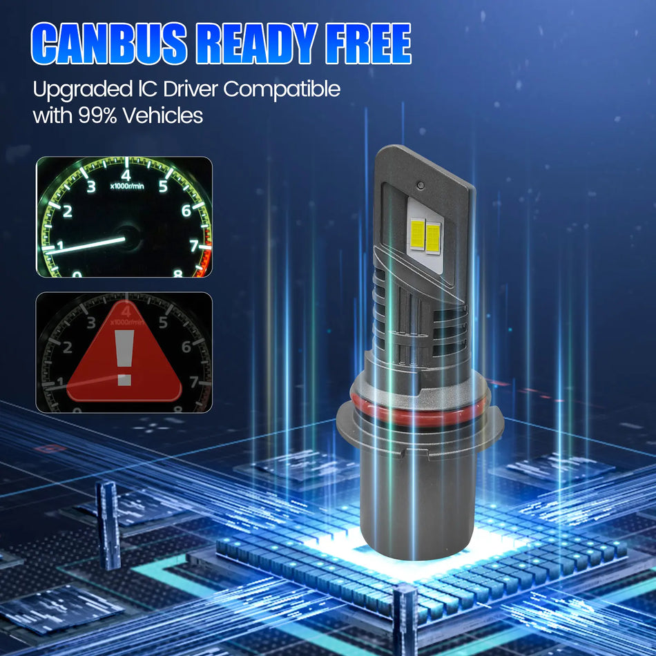 RIMTHIN E1 9007 LED Headlight Bulb - CANBUS Ready, Upgraded IC Driver, 99% Vehicle Compatibility