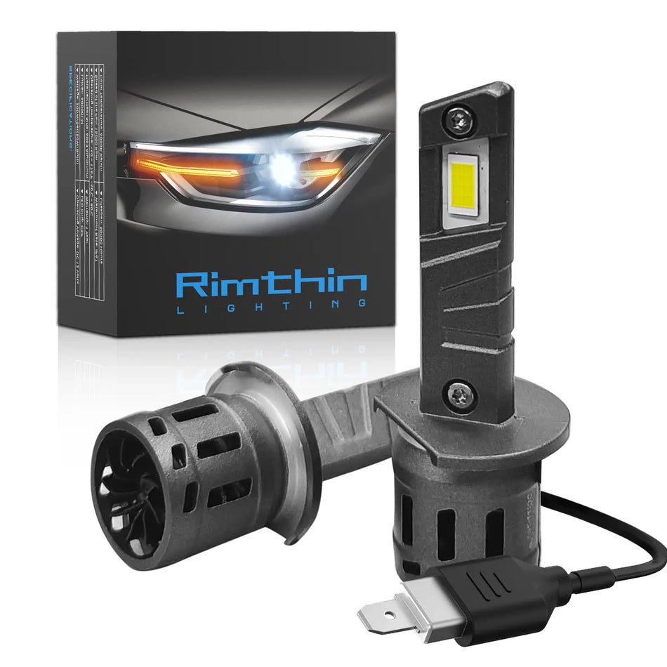 Rimthin E1 H1 LED Headlight Bulbs 6000K Cool White IP67 Pack of 2