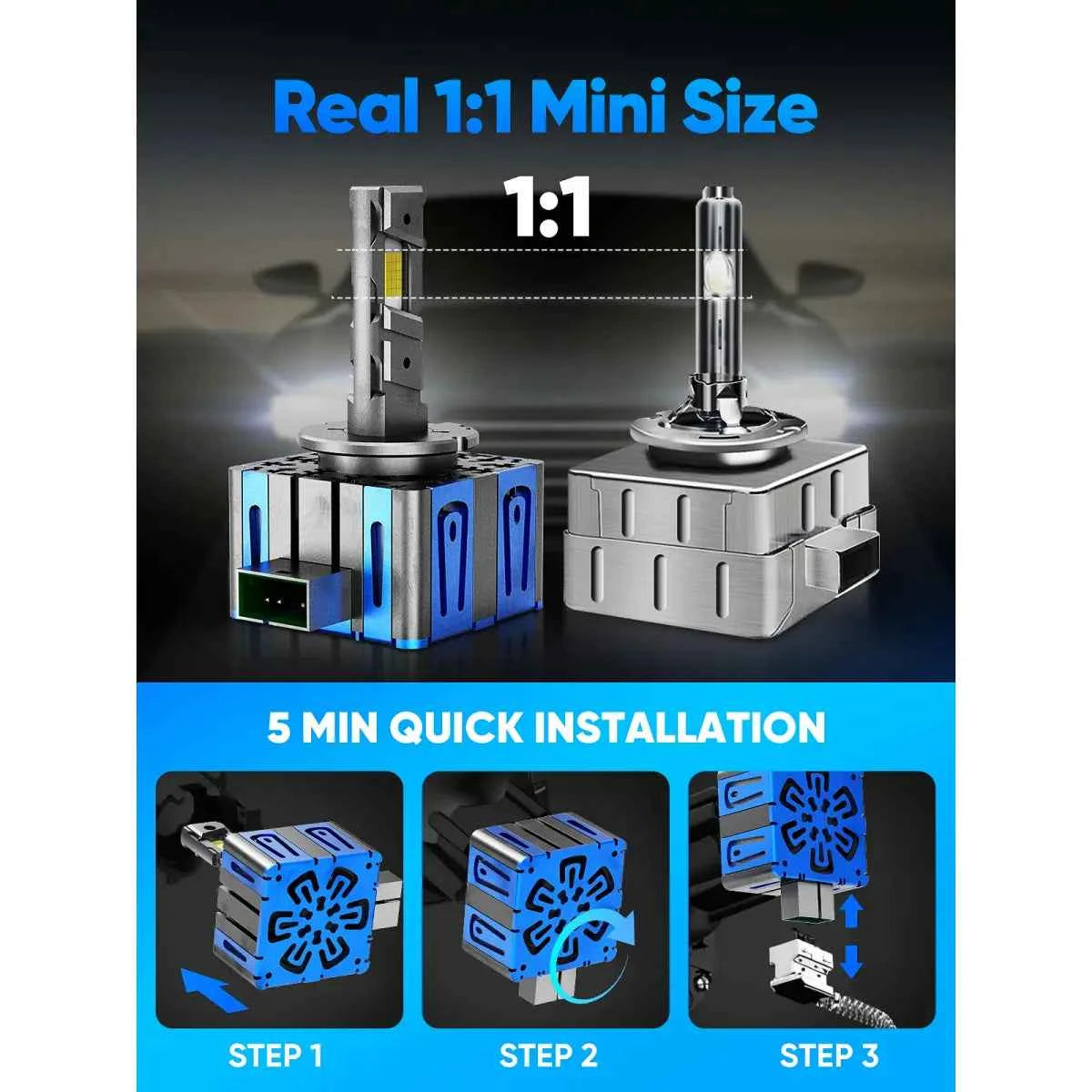 Fit for 2014 Cadillac Escalade D1S LED Headlight Bulbs Upgrade | Brighter and Safer