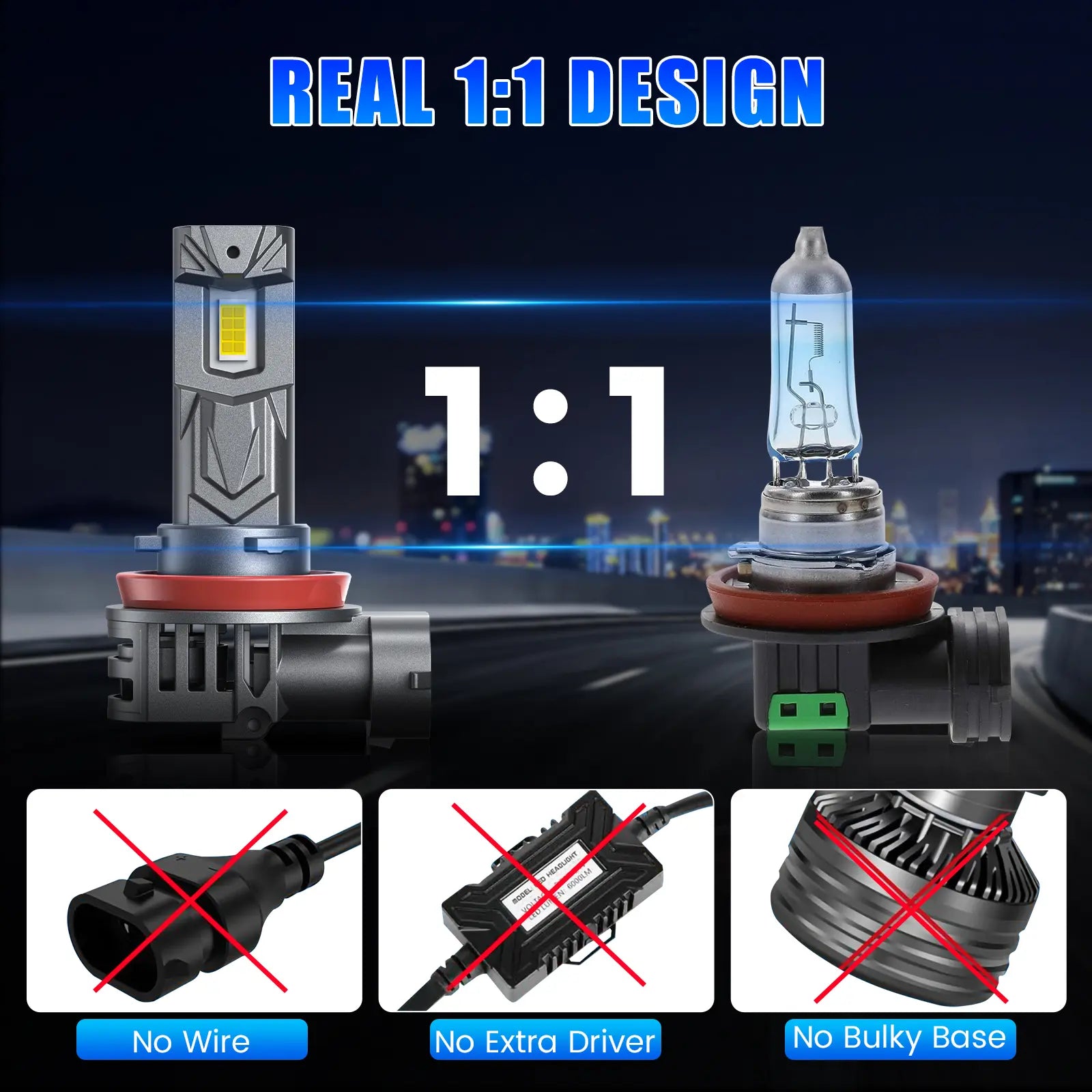 Fit for 2015-2018 Ford Focus H11 LED Headlight Bulbs | Brighter  and Safer