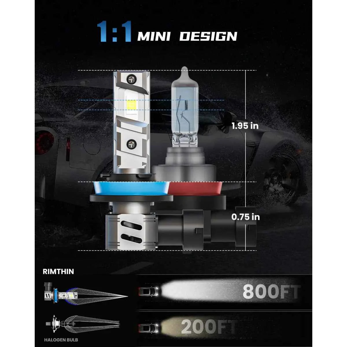 Fit for 2007-2008 Nissan Altima H1 H11 LED Headlight Bulbs Upgrade | Brighter and Clearer