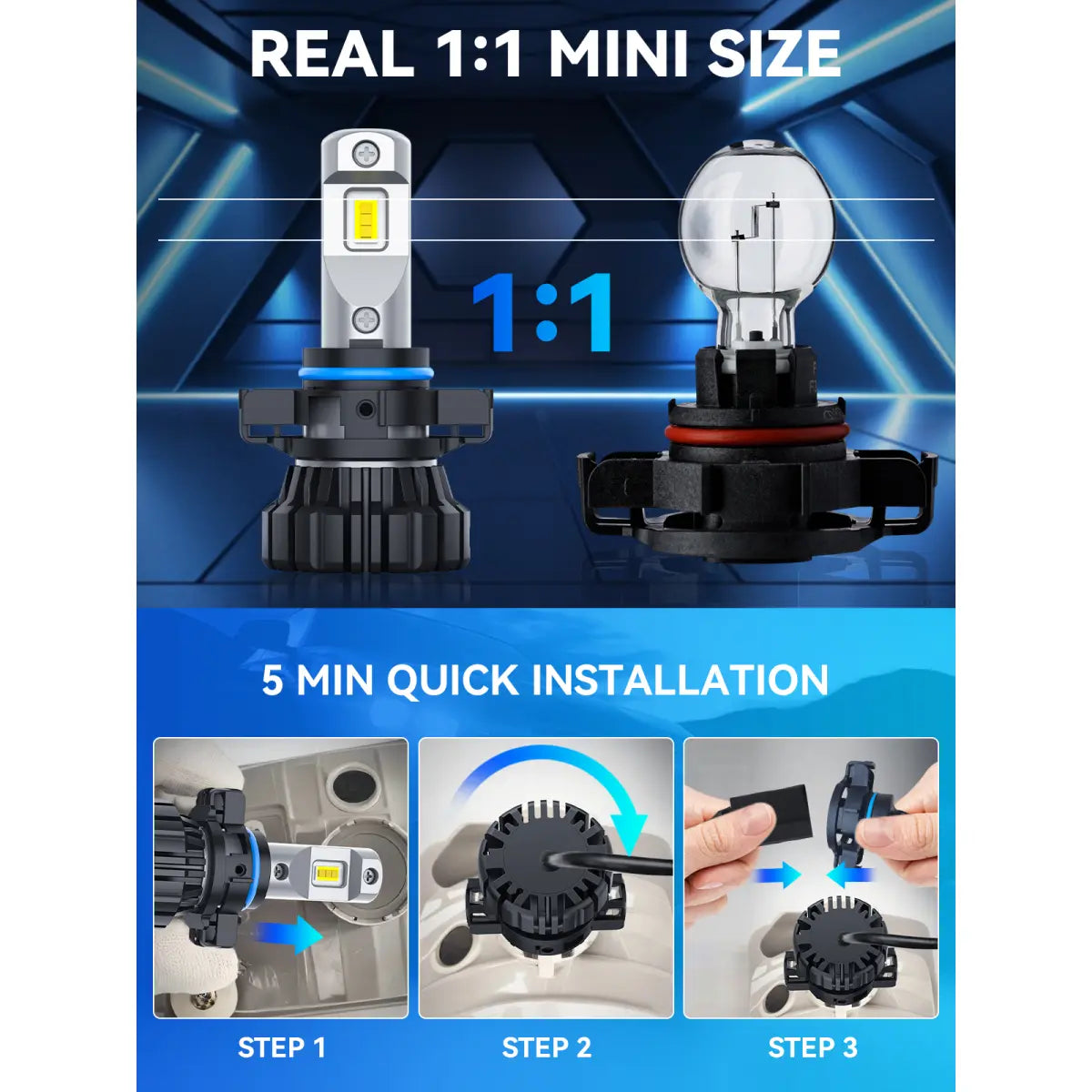 5202 5201 LED Fog Light Bulbs Easy to Install