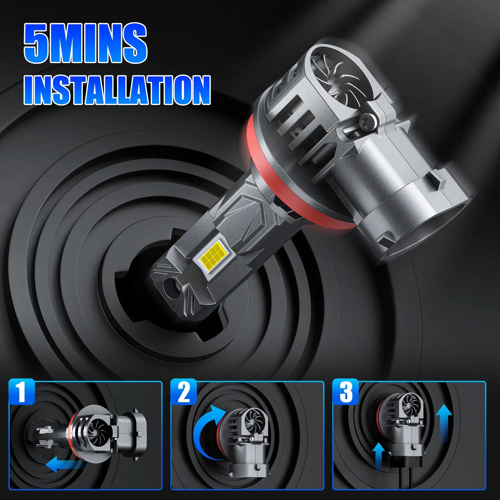 Fit for 2015-2018 Ford Focus H11 LED Headlight Bulbs | Brighter  and Safer