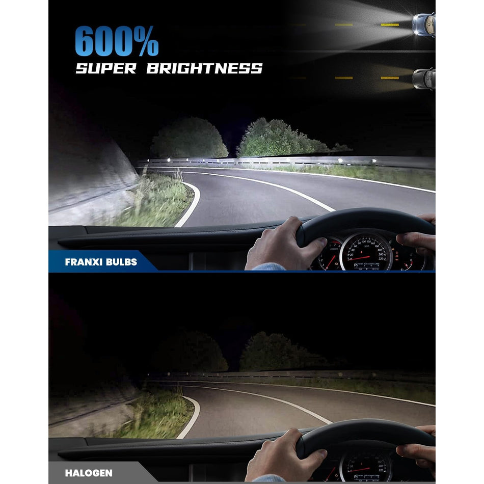 FRANXI LED Headlight Bulbs Super Brightness Comparison