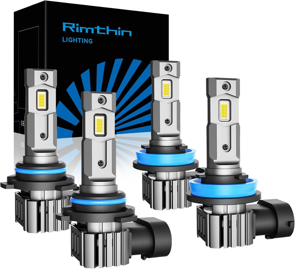 RIMTHIN 9005/HB3 H11/H9/H8 LED Headlight Bulbs 32000LM 60W Pack of 4