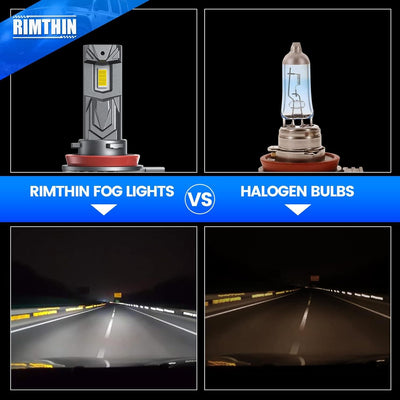RIMTHIN LED Fog Lights vs Halogen Bulbs Improved Visibility
