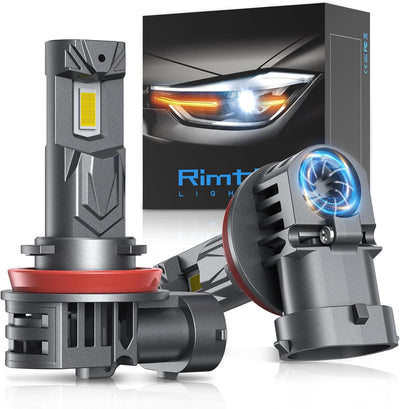 RIMTHIN H11/H9/H8 LED Headlight Bulbs 6000K Cool White Pack of 2