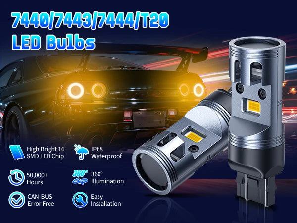 7440 Amber LED Front Side Marker Lights have High Brightness