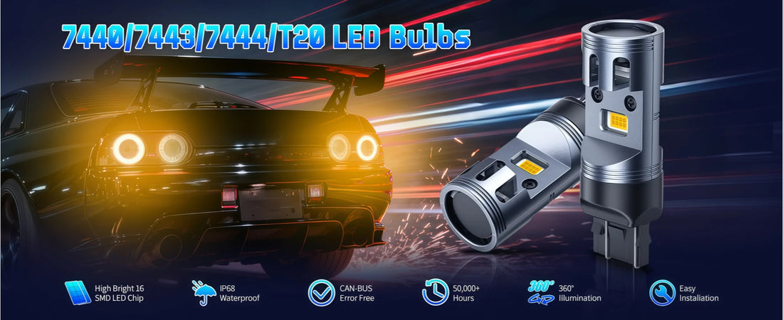 7440 Amber LED Front Side Marker Light Bulbs have High Brightness