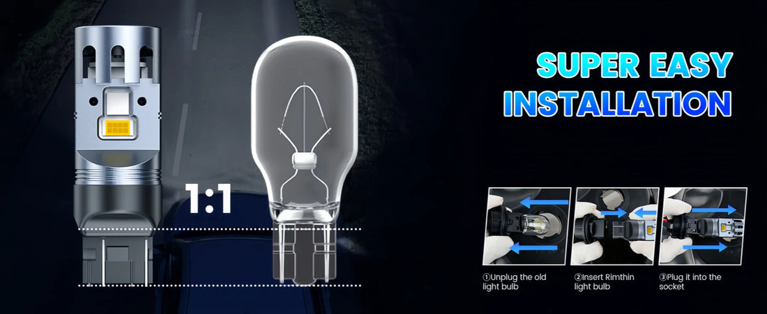 7443 Amber LED Front Turn Signal Bulbs are Easy to Install