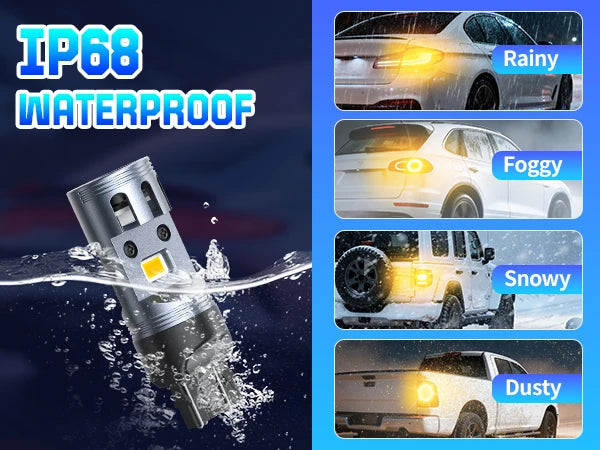 7443 Amber LED Turn Signal Light with IP67 Waterproof Rating