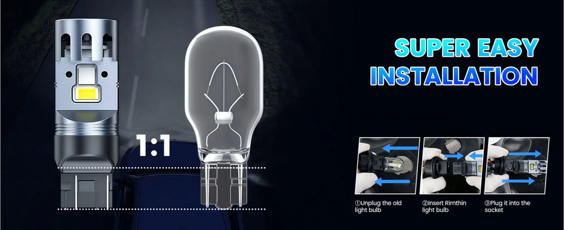 7443 LED reverse bulbs are easy to install