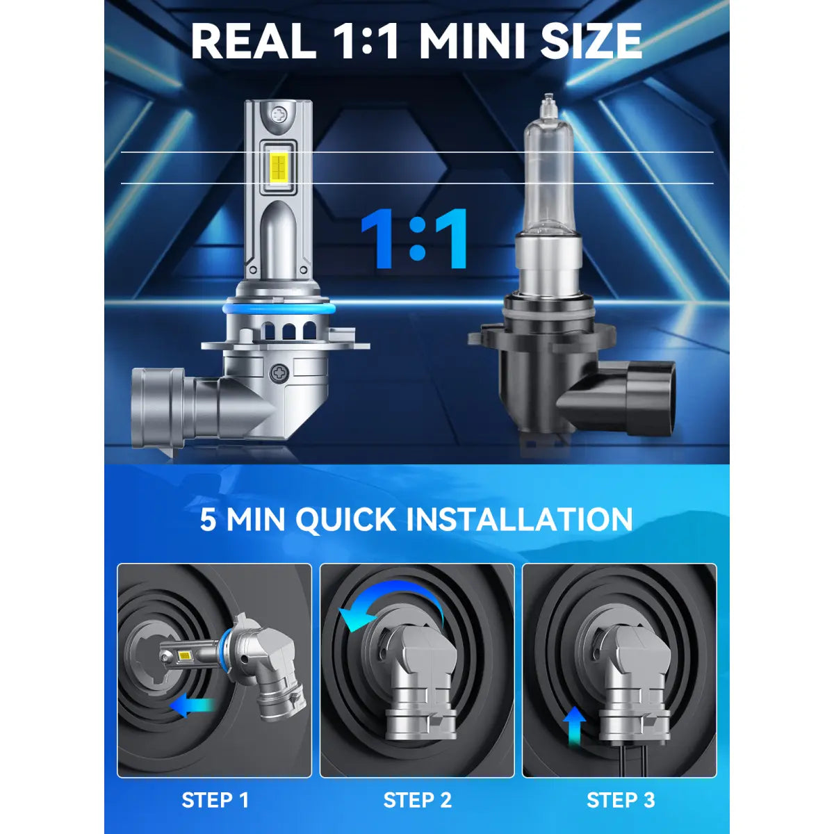 9006 LED Fog Light Bulbs Easy to Install