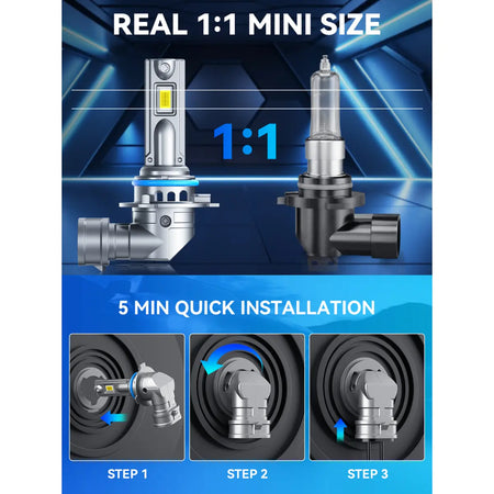 9006 LED Fog Light Bulbs Easy to Install