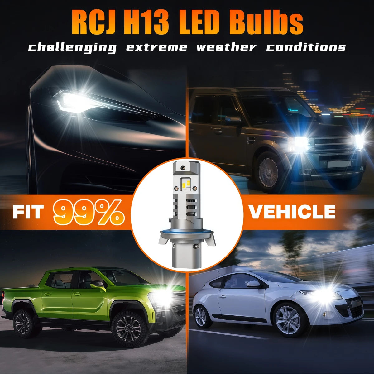 Best H13 LED Headlight Bulbs with CANBus Error Free