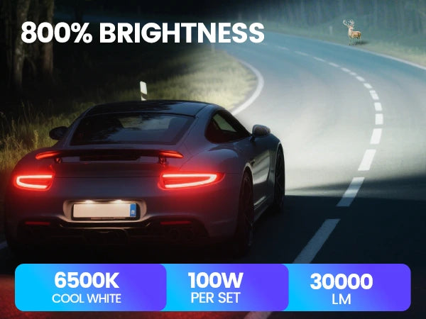 C2 Series H7 LED Bulbs are Brighter than Halogen Bulbs