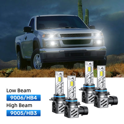 RIMTHIN 9006 Low Beam and 9005 High Beam LED Bulbs Kits Fit for 2004-2008 Chevrolet Colorado