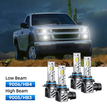 RIMTHIN 9006 Low Beam and 9005 High Beam LED Bulbs Kits Fit for 2004-2008 Chevrolet Colorado