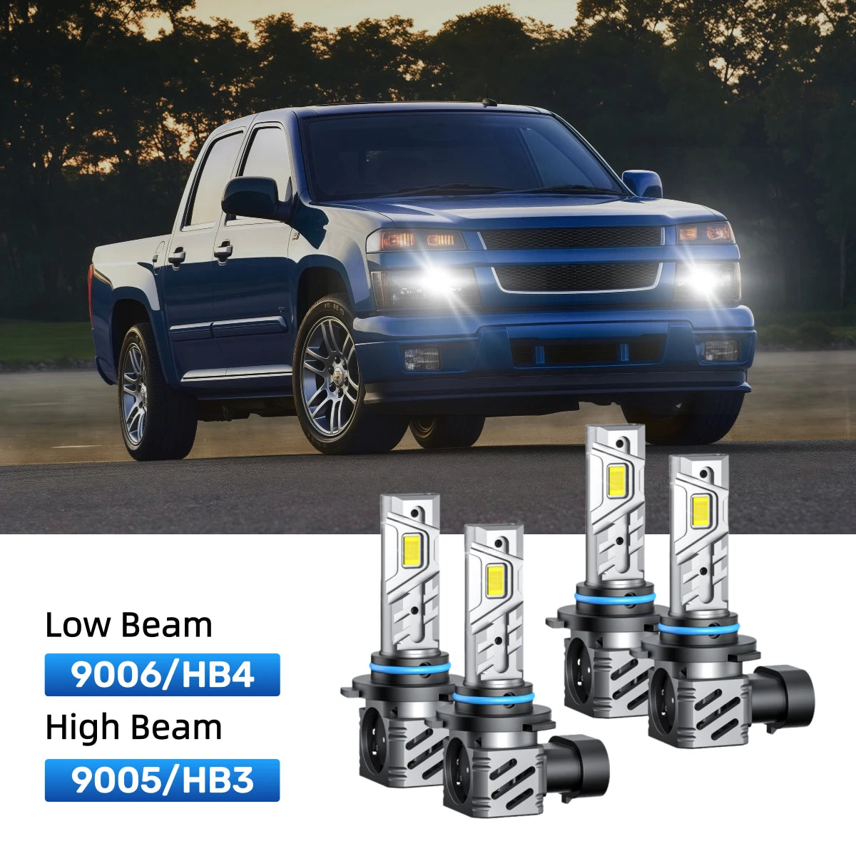RIMTHIN 9006 Low Beam and 9005 High Beam LED Bulbs Kits Fit for 2009-2012 Chevrolet Colorado