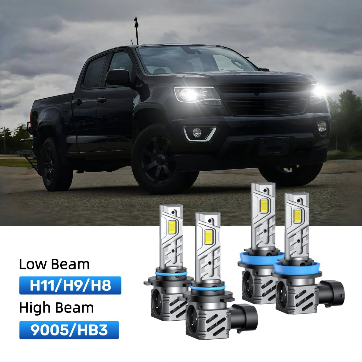 RIMTHIN H11 Low Beam and 9005 High Beam LED Bulbs Kits Fit for 2015-2020 Chevrolet Colorado