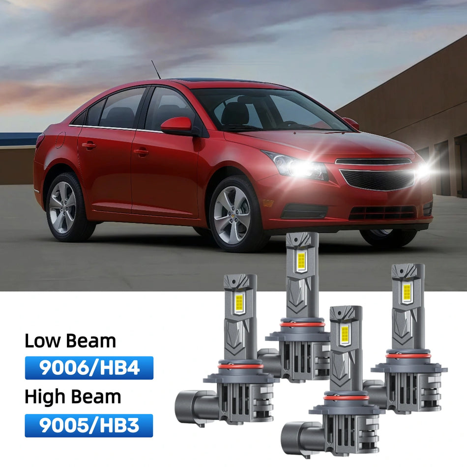 RIMTHIN 9006 Low Beam and 9005 High Beam LED Bulbs Kits Fit for 2012 Chevrolet Cruze