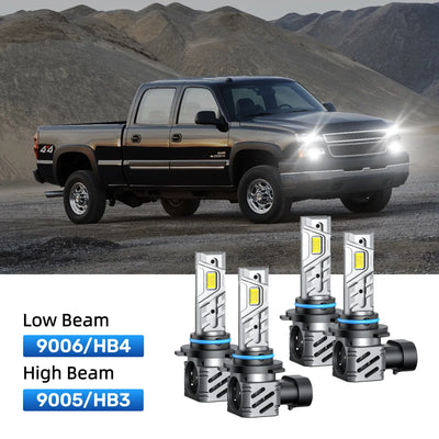RIMTHIN 9006 Low Beam and 9005 High Beam LED Bulbs Kits Fit for 1999-2006 Chevrolet Silverado 1500