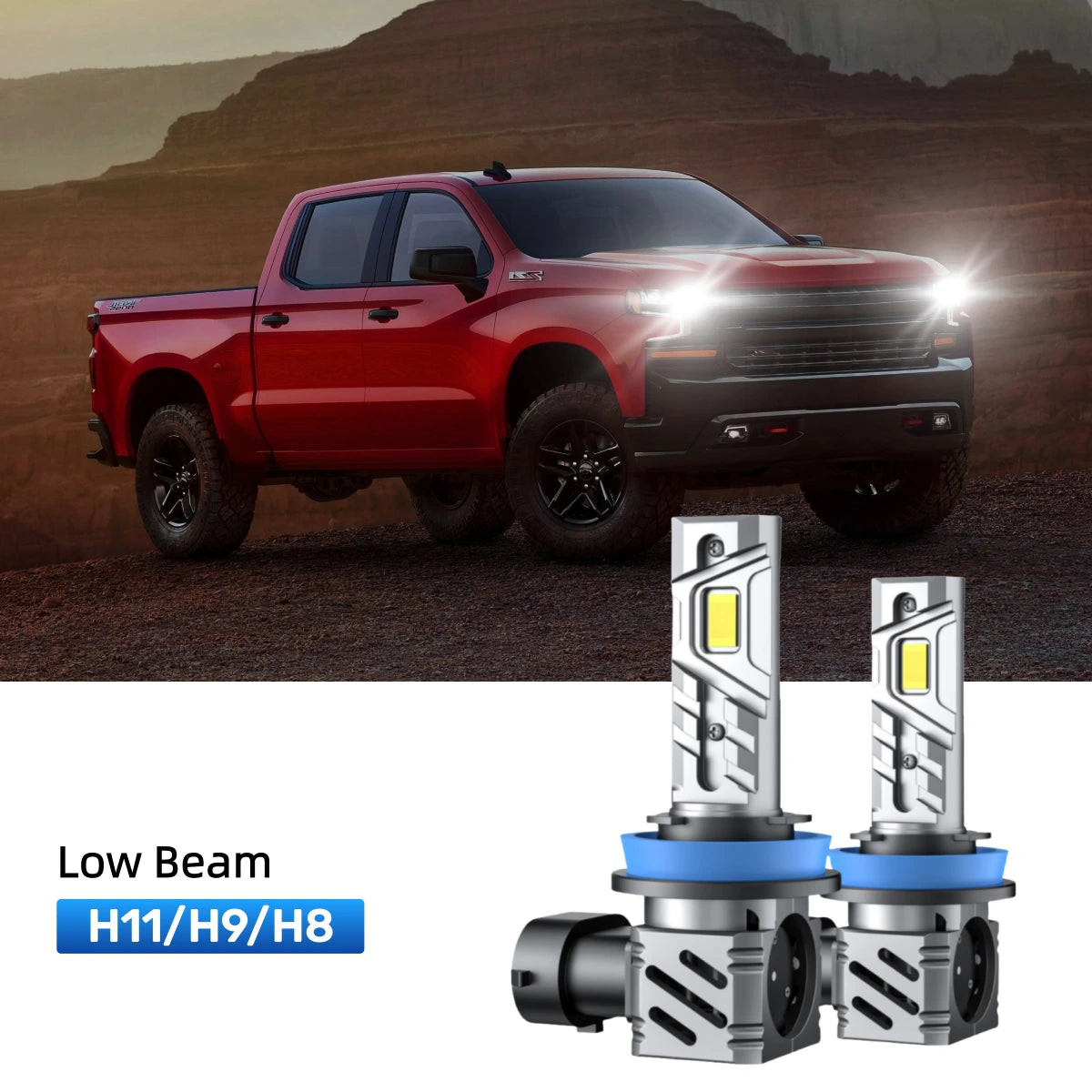 RIMTHIN H11 LED Low Beam Bulbs Fit for 2019-2021 Chevrolet Silverado 1500
