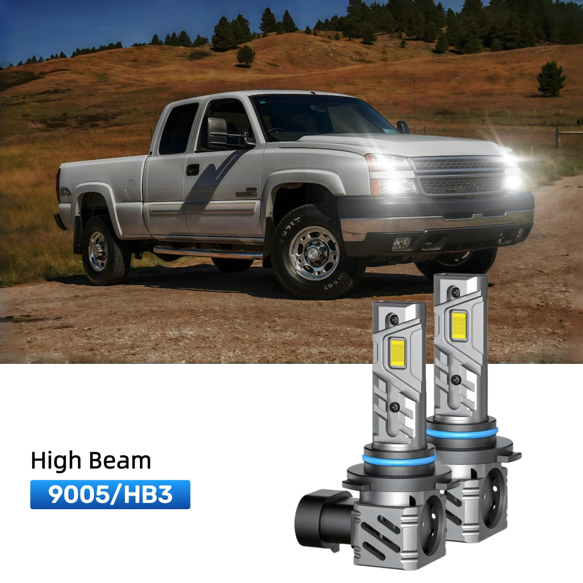 RIMTHIN 9005 LED High Beam Bulbs Fit for 2001-2006 Chevrolet Silverado 2500 HD