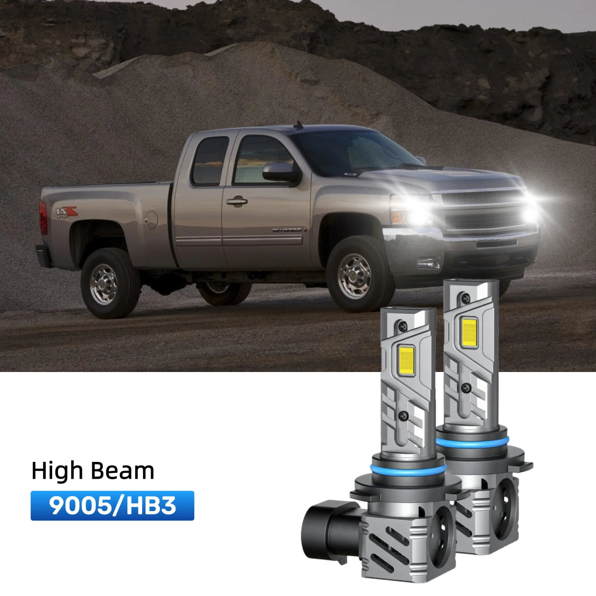 RIMTHIN 9005 LED High Beam Bulbs Fit for 2007 Chevrolet Silverado 2500 HD