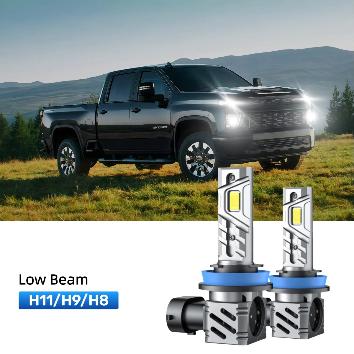 RIMTHIN H11 LED Low Beam Bulbs Fit for 2023-2024 Chevrolet Silverado 2500 HD