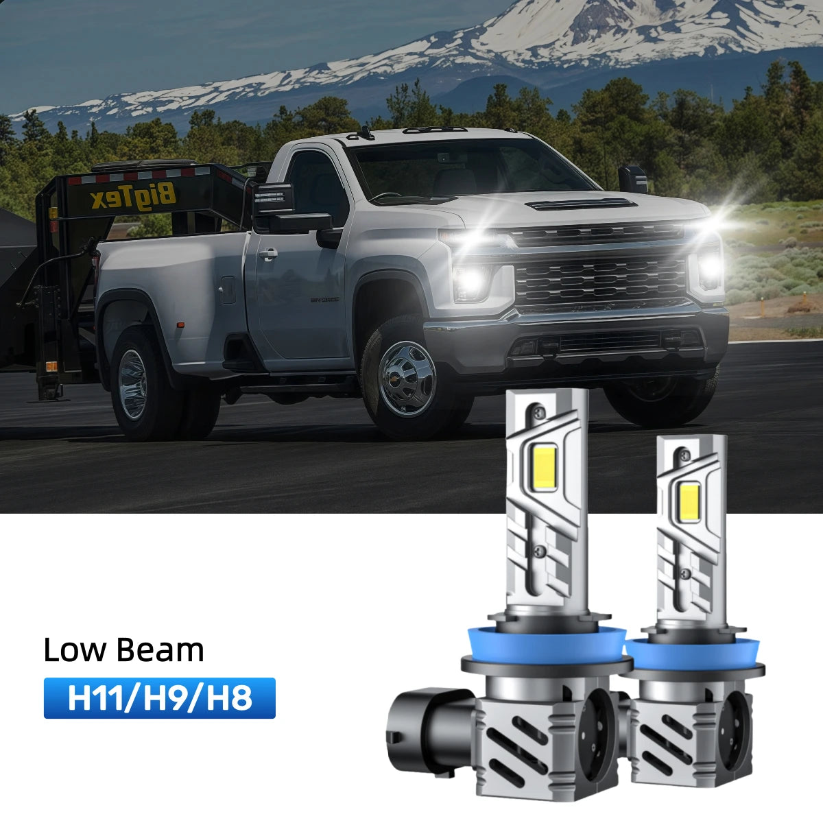 Fit for 2007-2021 Chevrolet Silverado 3500 HD H11 9005 LED Headlight Bulbs | Brighter  and Safer