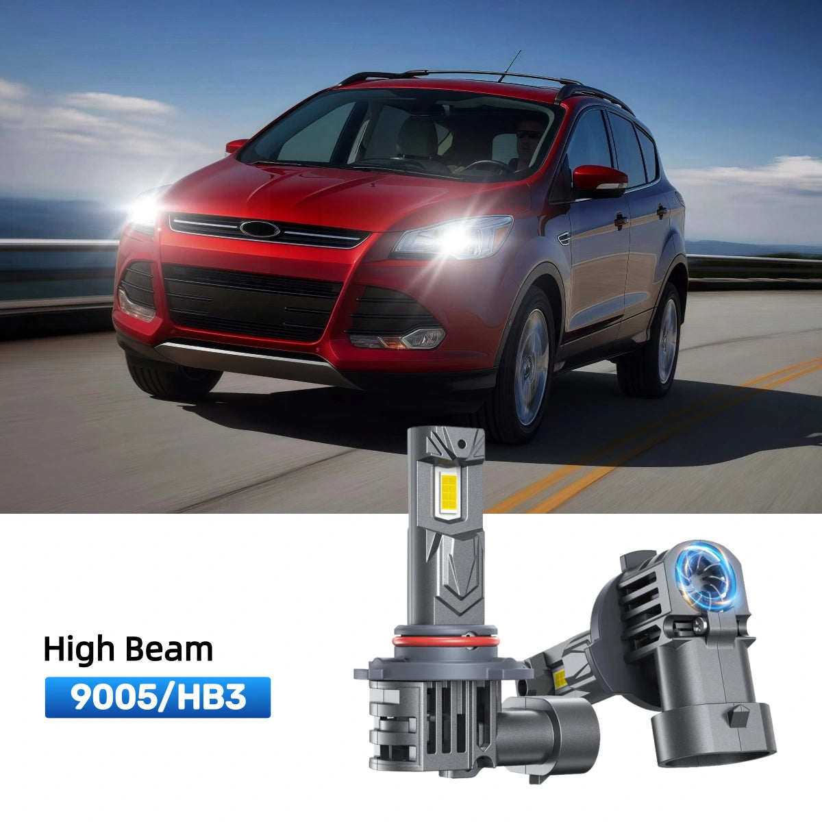 Fit for 2013 Ford Escape H11 9005 LED Headlight Bulbs | Brighter  and Safer