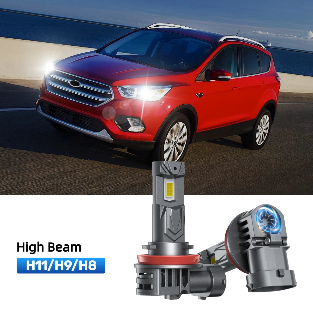 RIMTHIN H9 LED High Beam Bulbs Fit for 2017 Ford Escape
