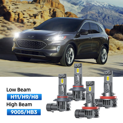 RIMTHIN H11 Low Beam and 9005 High Beam LED Bulbs Kits Fit for 2020 Ford Escape