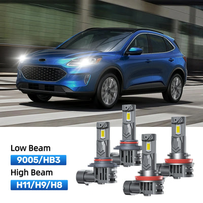 RIMTHIN H11 Low Beam and 9005 High Beam LED Bulbs Kits Fit for 2021-2023 Ford Escape