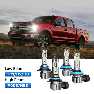 RIMTHIN H11 Low Beam and 9005 High Beam LED Bulbs Kits Fit for 2015-2020 Ford F-150