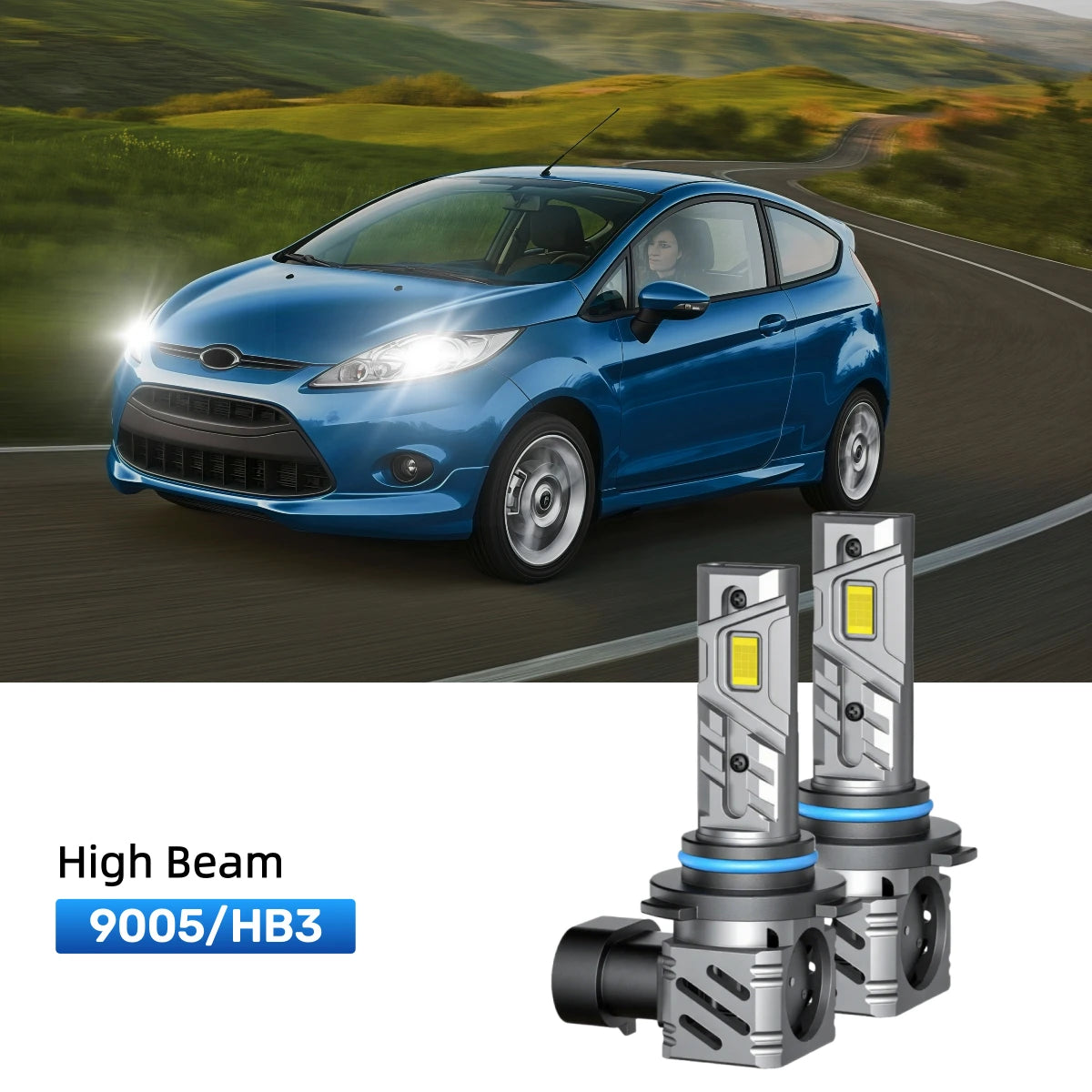RIMTHIN 9005 LED High Beam Bulbs Fit for 2011-2013 Ford Fiesta