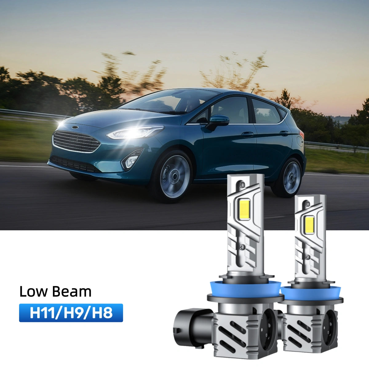 RIMTHIN H11 LED Low Beam Bulbs Fit for 2014-2018 Ford Fiesta