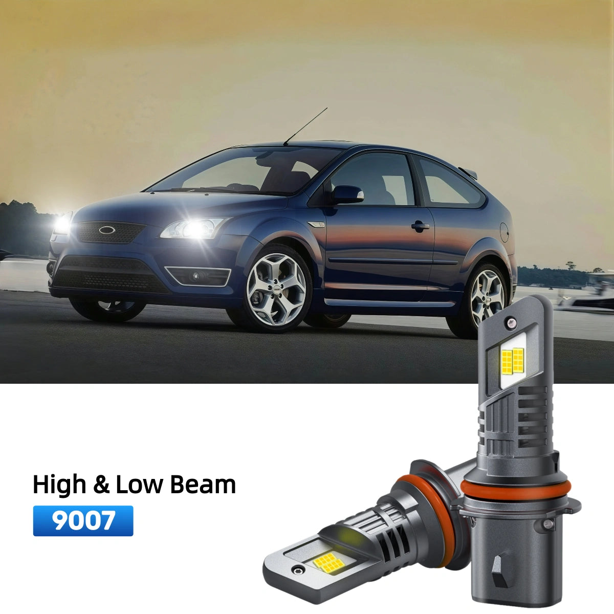 RIMTHIN 9007 LED High & Low Beam Bulbs Fit for 2005-2007 Ford Focus