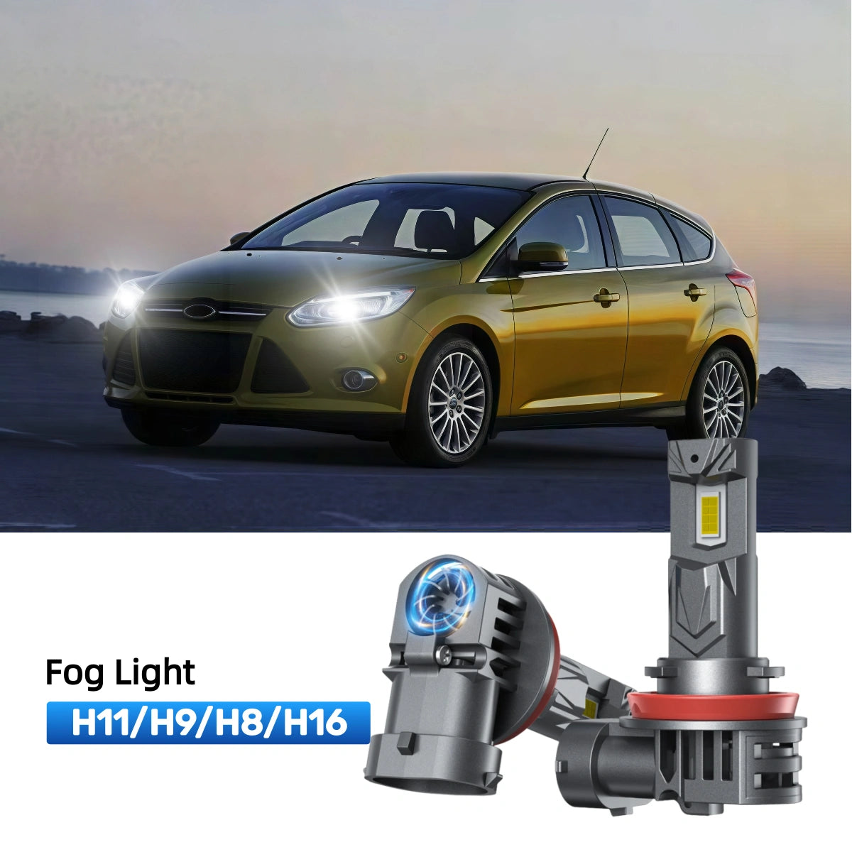 RIMTHIN H11 LED Fog Light Bulbs Fit for 2008-2011 Ford Focus