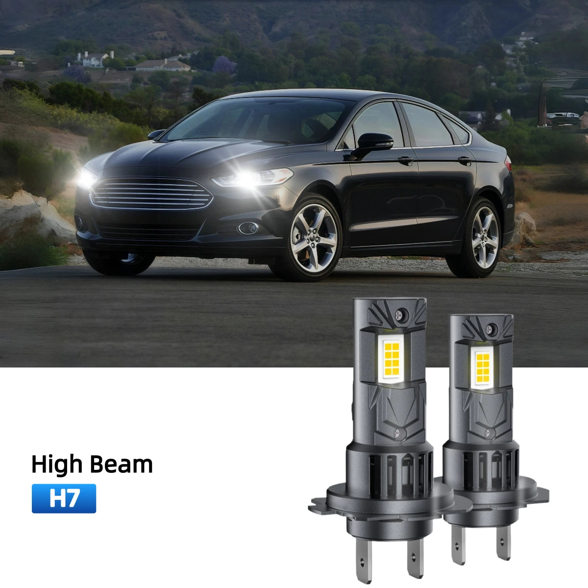 RIMTHIN H7 LED High Beam Bulbs Fit for 2006-2016 Ford Fusion
