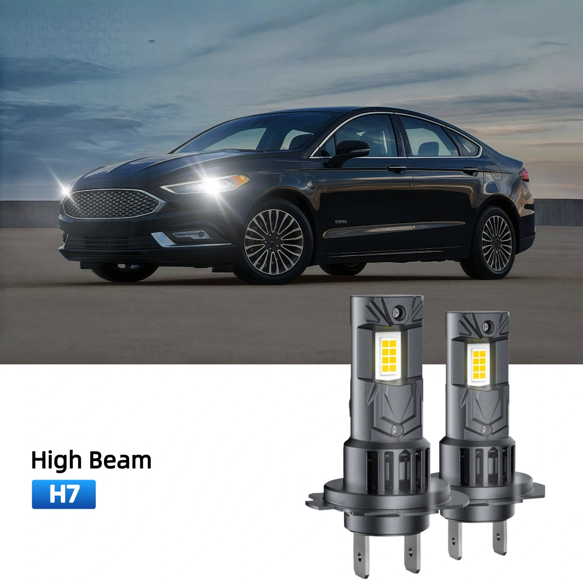 RIMTHIN H7 LED High Beam Bulbs Fit for 2017-2018 Ford Fusion