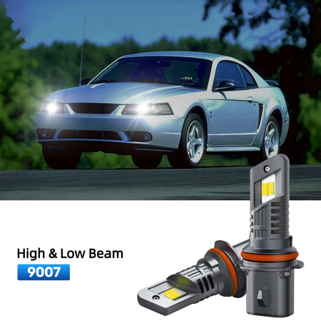 RIMTHIN 9007 LED High & Low Beam Bulbs Fit for 2001 Ford Mustang
