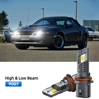 RIMTHIN 9007 LED High & Low Beam Bulbs Fit for 2002 Ford Mustang