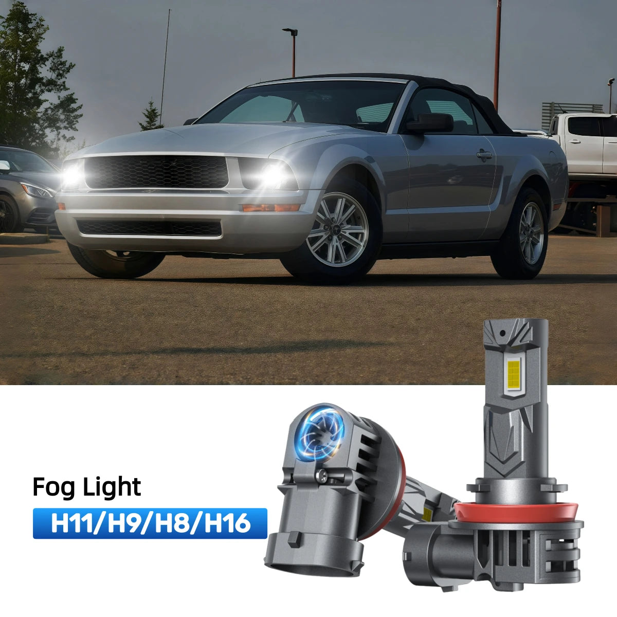 RIMTHIN H11 LED Fog Light Bulbs Fit for 2005-2007 Ford Mustang